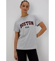 Büyük Beden Seçenekli Kadın Gri T-shirt