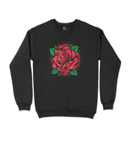 Kırmızı Gül Siyah Sweatshirt