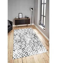 Dijital Baskılı Yıkanabilir Kaymaz Modern Renkli Salon Halısı Mutfak Halısı Yolluk ND-HY-822 (Gri)