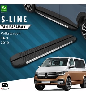 S-Dizayn VW Transporter T6.1 Uzun Şase S-Line Krom Yan Basamak 253 Cm 2019-2025 A+ Kalite