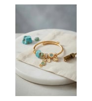 Mey İthalat® Mavi Kedi Model Gold Renk Charmlı Bileklik