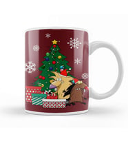 Angry Beavers Around The Christmas Tree Kupa Bardak Porselen