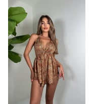 SEKSİ MİNİ ELBİSE (Leopar)