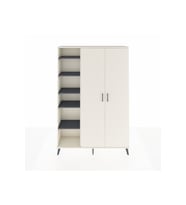 Arges Dolap 7 Raflı 2 Kapaklı Tek Askılı 132x30x195 Aytaşı-Aytaşı/Antrasit