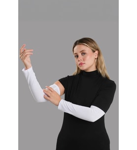 Beyaz Tesettür Kolluk Viskon Kumaş Düz 1001_42