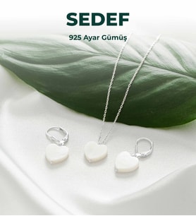 Luxtone Sertifikalı Sedef Kalpli Set 925 Ayar Gümüş Kolye Küpe Kadın Takı LX0891ST