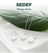 Luxtone Sertifikalı Sedef Kalpli Set 925 Ayar Gümüş Kolye Küpe Kadın Takı LX0891ST