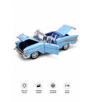 1:18 1957 Chevrolet Bel Air Mavi Klasik Diecast Model Araba 28cm