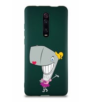 Xiaomi Redmi K20 Pro Soft Premier Kapak Pearl Yengeç Tasarımlı Silikon Kılıf - Yeşil (Şeffaf)