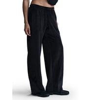 Nike Sportswear Clothing Track Chill Knit Pants.Düz Paça Kadife Kadın Eşofman Altı Siyah