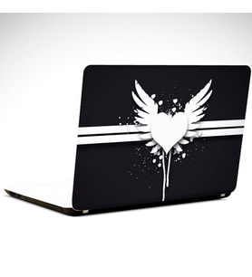 Kalp ve Kanatlar Laptop Sticker 15.4 inch (37X26CM)
