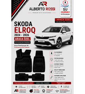 SKODA Elroq 2024 - 2026 Araca Özel Kauçuk 3D Profesyonel Oto Paspası