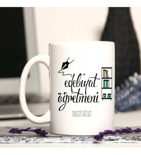 Edebiyat Öğretmenine Özel Öğretmenler Günü Hediyesi Kişiye Özel Kupa Bardak