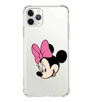 Apple iPhone 11 ProMax Uyumlu Köşe Korumalı Antişok  Kapak Minnie Mouse Tasarımlı Şeffaf  Kılıf