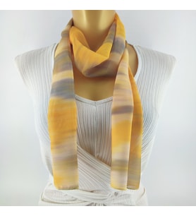 PAREDORA Soft Desenli Gold Krem Uzun Fular