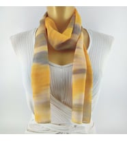 PAREDORA Soft Desenli Gold Krem Uzun Fular