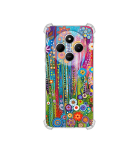 PrintiFy Redmi 14c ile Uyumlu Düşlerin Dansı Serisi Folklorik Bahçe Tasarımlı Uv Baskılı Köşe Korumalı Antişok Kılıf