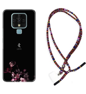 Tecno Camon 16 18P Pova Kılıf Boyun Asklı Rasta Silikon Love 1629