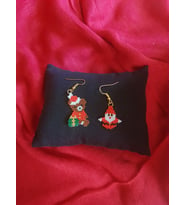 Miyuki Boncuk El Yapımı Sevimli Ayıcık Ve Minik Noel Baba Küpe Yılbaşı Christmas Noel