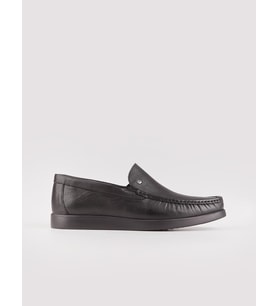 Hakiki Deri Erkek Siyah Sneaker Günlük Ayakkabı