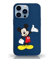 Apple iPhone 13 Pro Max  Lansman Kılıf Mickey Mouse Tasarımlı Altı Kapalı İçi Kadife Kaplı  Kapak (Şeffaf)