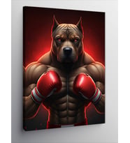 Kanvas Tablo Boks Eldivenli Köpek