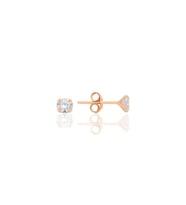 Gümüş zirkon taşlı,rose yuvarlak kesim 4 mm tektaş küpe SGTL12745ROSE