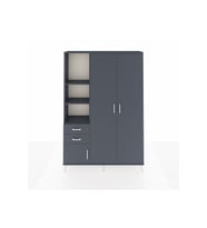 Arges Gardrop 5 Raflı 2 Çekmeceli Tek Askılı 132x30x195 Antrasit-Antrasit