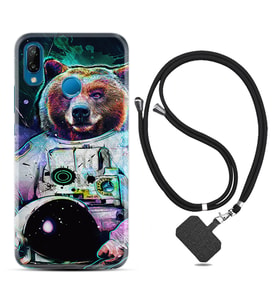 Huawei P20 Lite Mate 10 20 Lite Pro P40 Lite KılıfBoyun Askılı Silikon Astronot Panda 1755