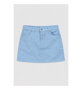 Kadın Mavi %100 Pamuk Regular Fit Mini Jean Etek