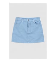Kadın Mavi %100 Pamuk Regular Fit Mini Jean Etek