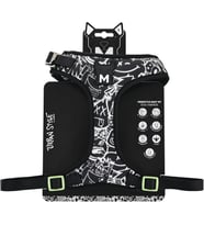 Urban Style Siyah/Beyaz Easy Fit Köpek Göğüs Tasması (L)