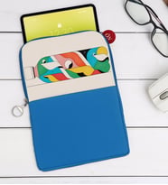 BK Gift Modern Soyut Tasarımlı Taşınabilir Koruyucu Tablet Kılıfı & Organizer Çanta - Mavi-2