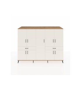 Kronos Dolap 12 Raflı 2 Çekmeceli 8 Kapaklı 220x59x163 Çam-Aytaşı