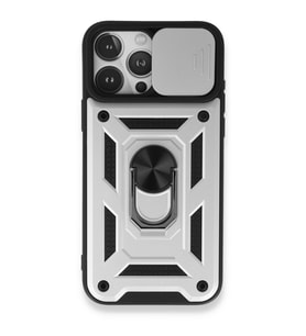 Northcity iPhone 15 Pro Silikon Kılıf - Gümüş Pars Lens Kamera Koruması