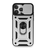 Northcity iPhone 15 Pro Silikon Kılıf - Gümüş Pars Lens Kamera Koruması