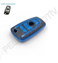 Bmw F10 F15 F16 F20 F30 F18 F25 Serisi  Anahtar Kılıfı Süperlüx Keyless Mavi
