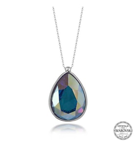 Swarovski Crystal Taşlı Damla Gümüş Kadın Kolye