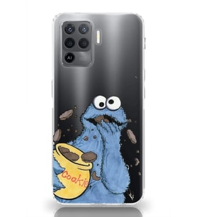 Oppo Reno 5 Lite Uyumlu Susam Sokağı Kurabiye Canavarı Desenli Şeffaf Telefon Kılıfı