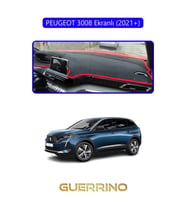PEUGEOT 3008 ekranlı (2021+)TORPİDO KORUMA HALISI MAVİ KENAR