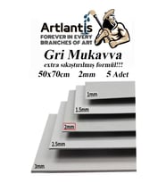 Mukavva Gri 2 mm 50x70 cm 5 Adet Sert Karton Ekstra Sıkıştırılmış 50*70 Mukavva Gri Renkli 2mm 5 Adet