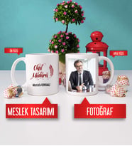 Okul Müdürü Kupa Bardak Fotoğraflı