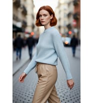 Kadın Oversize Kalıp Düşük Kol Bisiklet Yaka Triko Kazak Basic Rahat Kışlık Stil Seçimi Kaliteli