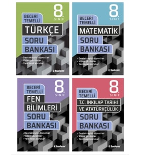 TUDEM YAYINLARI 8.SINIF LGS BECERİ TEMELLİ TÜRKÇE - MATEMATİK - FEN BİLİMLERİ - T.C İNKİLAP TARİHİ S