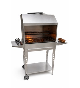 Dorello 80 CM Paslanmaz Bahçe Mangalı Tekerlekli Çift Izgaralı Barbekü