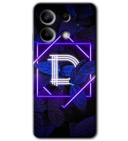 Redmi Note 13 Kılıf HD Desen Baskılı Kılıf - Dark Neon Yaprak D Harfi