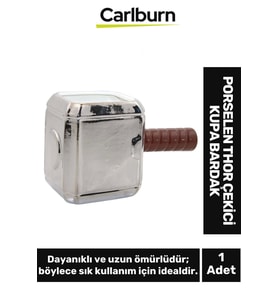 Özel Tasarım Dekoratif Şık Hediyelik Porselen Thor Çekici Kupa Bardak 18*8 Cm