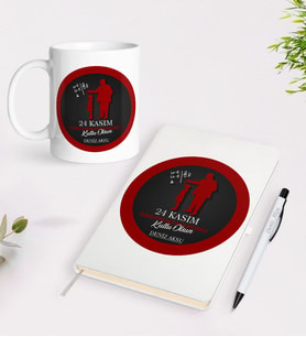 BK Gift Kişiye Özel İsimli Öğretmenler Günü Tasarımlı Defter Kalem Kupa Hediye Seti - 11, Öğretmene Hediye, Öğretmenler Günü
