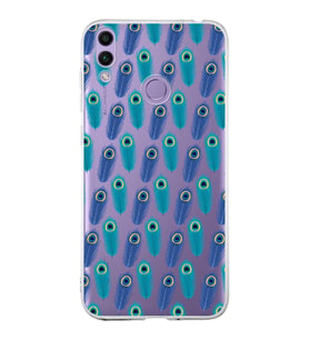 PrintiFy Huawei Honor 8C ile Uyumlu 1mm Slim Fit Nazar Boncuğu 4 Baskılı Şeffaf  Kılıf