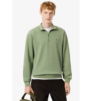 Lacoste Zip-Up Fleece Sweatshirt Green Fermuarlı Dik Yaka Pamuklu Erkek Sweatshirt Yeşil